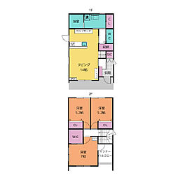 一軒家　賃貸号棟 1階3LDKの間取り