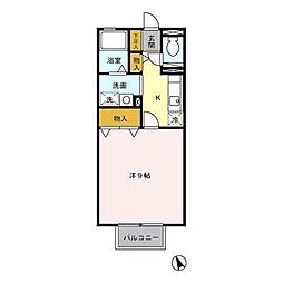 プレミールＭ＆Ｓ 2階1Kの間取り