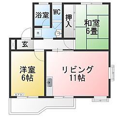 ハーモニー 2LDKの間取図画像