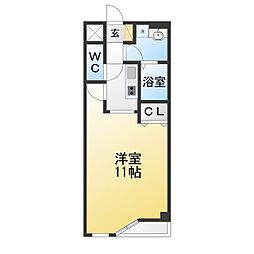 プラネット南岡崎 1Kの間取図画像
