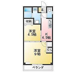 トーヨーコートアゼリア 2Kの間取図画像