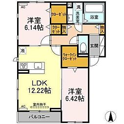 HUBLOTRich 2LDKの間取図画像