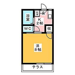 ハミングSANO 1Kの間取図画像