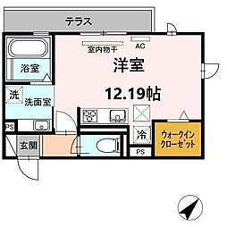 プライムヒル若松 ワンルームの間取図画像