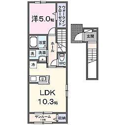 ドミエール井竜 1LDKの間取図画像
