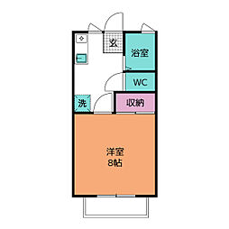 メゾン高木2 1DKの間取図画像