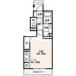 シャローム芦池 ワンルームの間取図画像