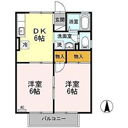 アルカンシェル 2DKの間取図画像