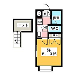美合ハイツ 1Kの間取図画像