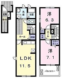 ルミエール・プランタン 2LDKの間取図画像