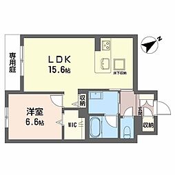 レフィアント岡崎 1LDKの間取図画像
