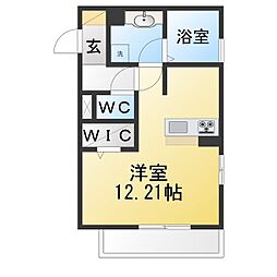 クレストS法丈坂 ワンルームの間取図画像