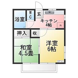 シャトレコーワA 2Kの間取図画像