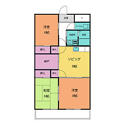 ハイツセブン 3階3SDKの間取り