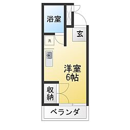 ミナミハイツ ワンルームの間取図画像