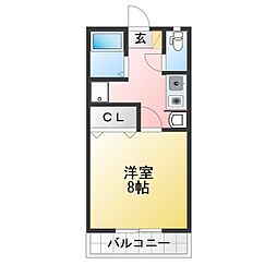 ベルクハイツ 1Kの間取図画像
