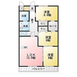 メゾン・ド・パルクヴェール 3LDKの間取図画像
