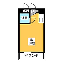 サンライフ堂坂A棟 ワンルームの間取図画像