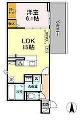 D-avance花田 3階1LDKの間取り