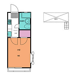 メゾンプランタン 1Kの間取図画像