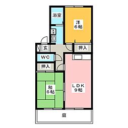 ウエストコート川崎 1階2DKの間取り