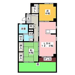 アンシャンテ神ノ輪　A 1階2LDKの間取り