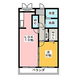 グランジール 2階1LDKの間取り