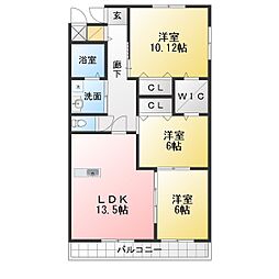 メゾン・ド・パルクヴェール 3LDKの間取図画像