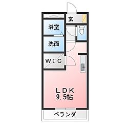 アゼリア神野C ワンルームの間取図画像