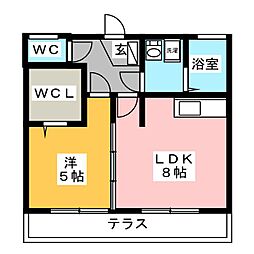 パルアヴェニュー 1LDKの間取図画像