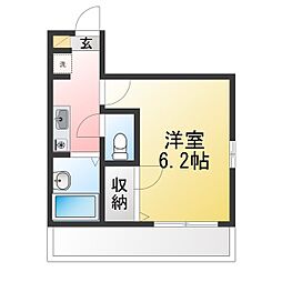 ルミエール東脇 1Kの間取図画像