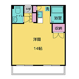 フォーチュンシティマンション ワンルームの間取図画像