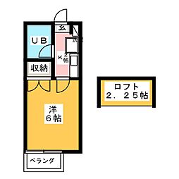 東光ハイツ 1Kの間取図画像