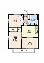 リヴェール東山 3DKの間取図画像