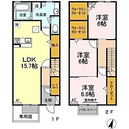 ルージュブランA 3LDKの間取図画像