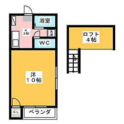 クレールドミール大山C 1Kの間取図画像
