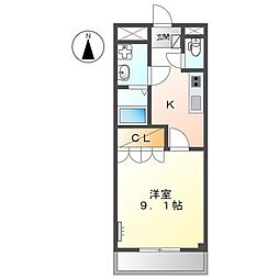 トラステージ 1Kの間取図画像