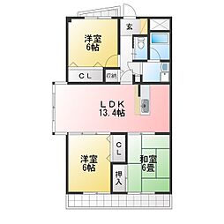 ビオス菰口 3LDKの間取図画像