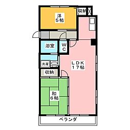 第二アンビシャス 2階2LDKの間取り