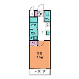 A・City半田旭町 1階1Kの間取り