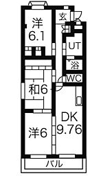 エミネンスＭ 4階3LDKの間取り