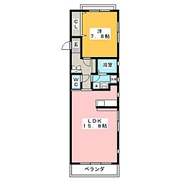 ライトクロト半田 4階1LDKの間取り