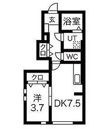 ダイヤモンドヒルズ半田上池 1階1DKの間取り