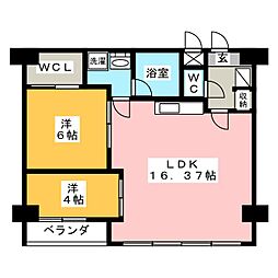 Ｓ−ＦＯＲＴ乙川 4階2LDKの間取り