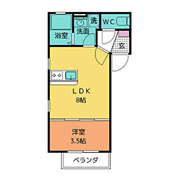 Grand Chariot 1階1LDKの間取り