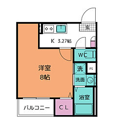Jack funairiI 2階1Kの間取り