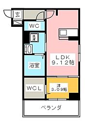 エスペランサ旭Ｂ棟 1階1LDKの間取り