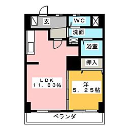 Ｎ＆Ｓ 2階1LDKの間取り
