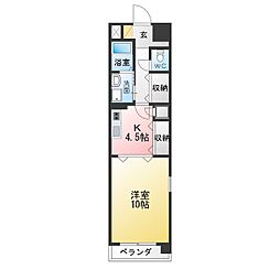 トレス知多半田 1DKの間取図画像