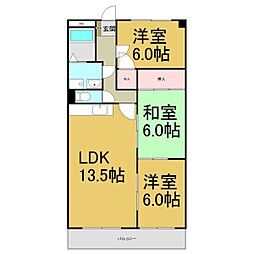 半田第3ロイヤルマンション 3LDKの間取図画像